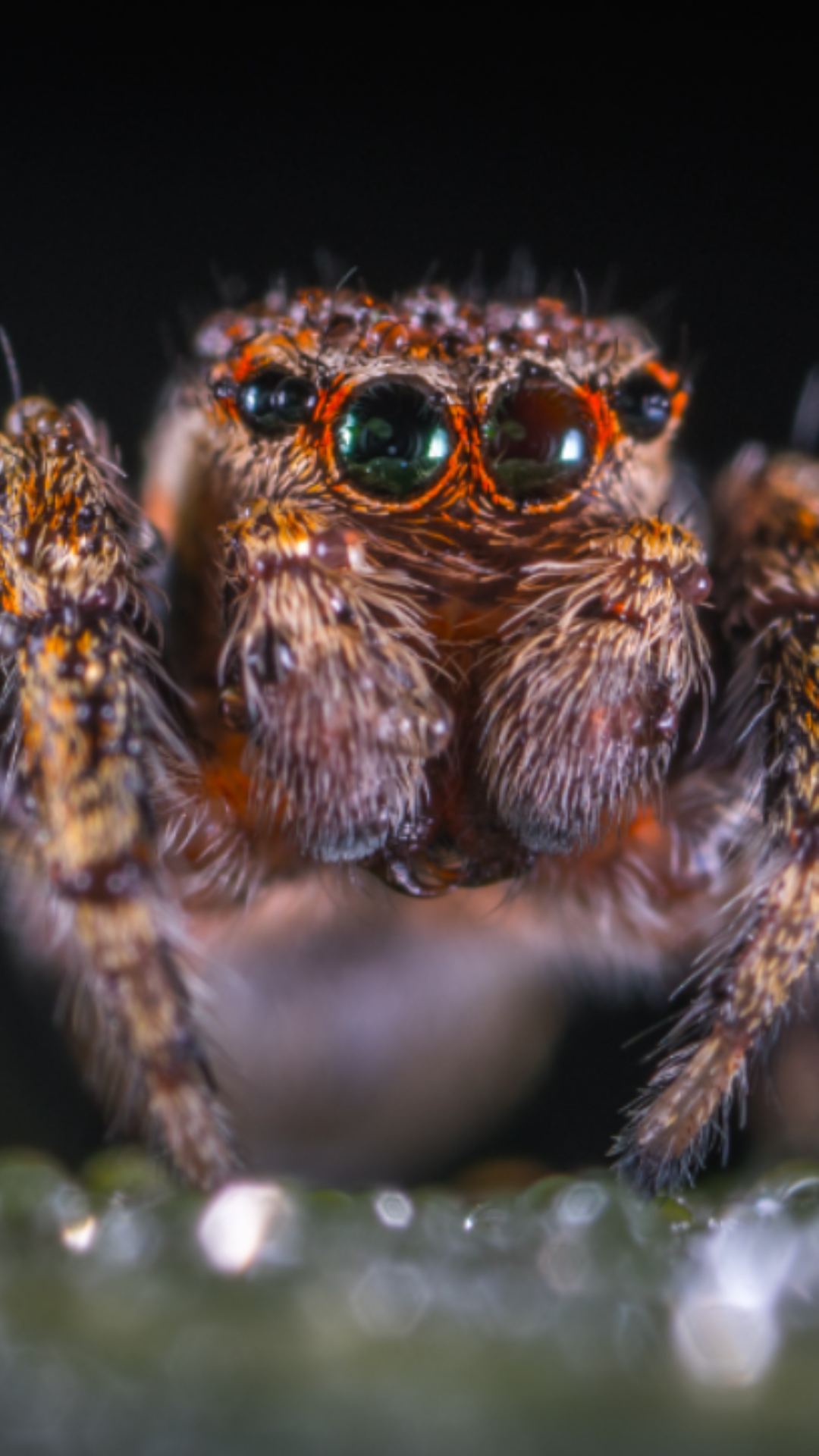 Small spider looking at camera